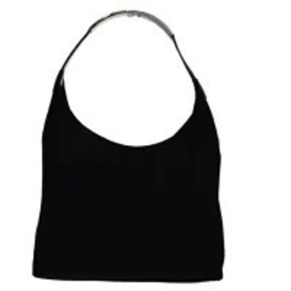 Gucci Shoulder Bag Black Silver Metal Leather